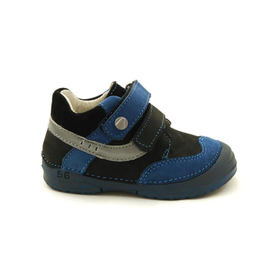 Bőr gyerekcipő, fekete-kék. D.D.STEP 038-261 black. 19
