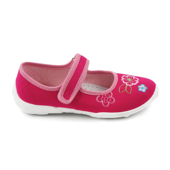 Vászon balerina cipő, rózsaszín. RENBUT 33-415 amarant lam. roz jasny. 26