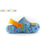 Gyerekpapucs, világoskék-narancssárga. COQUI 8701 Little Frog blue-orange dino amulet. 20-21